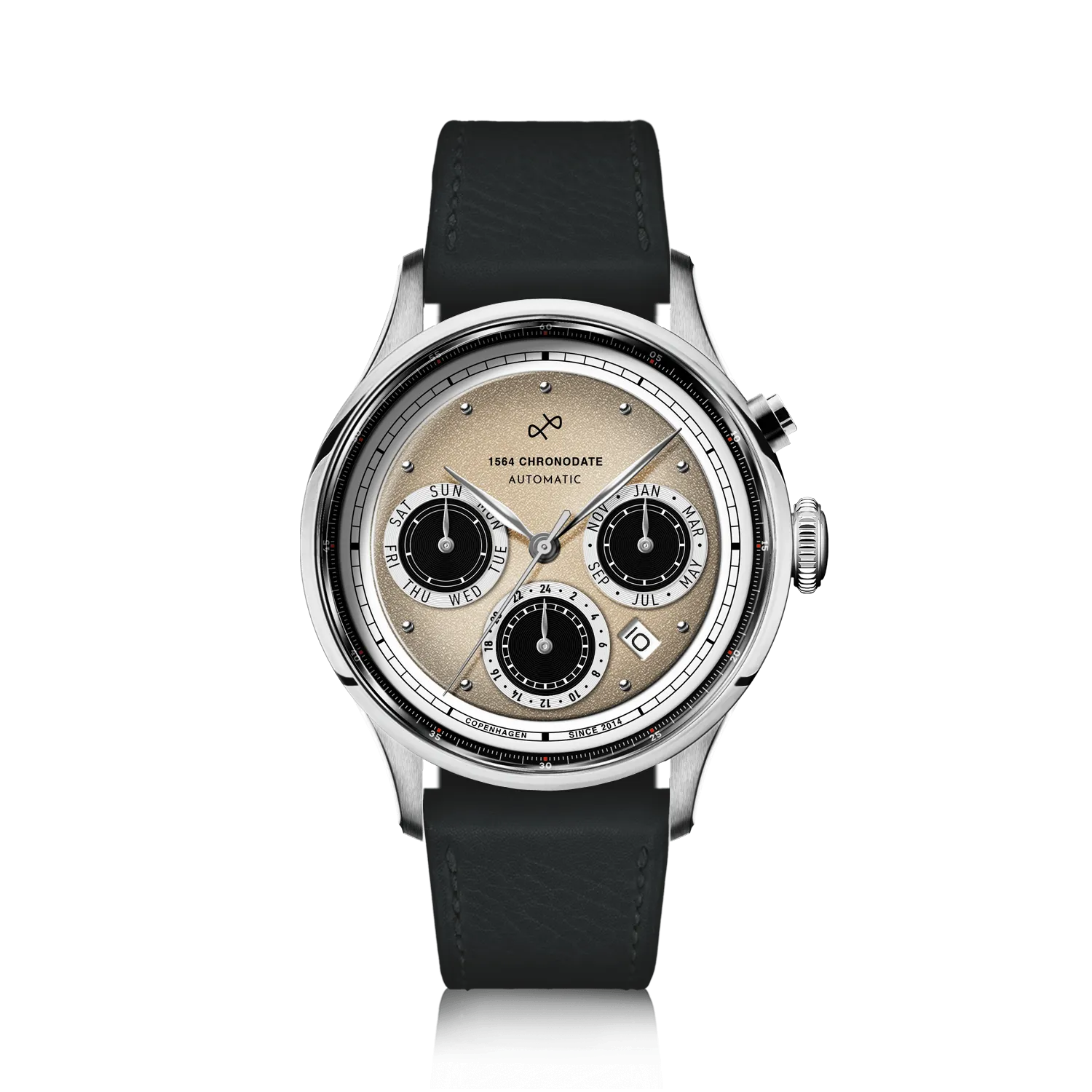1564 Chronodate Automatic, Steel / Off White