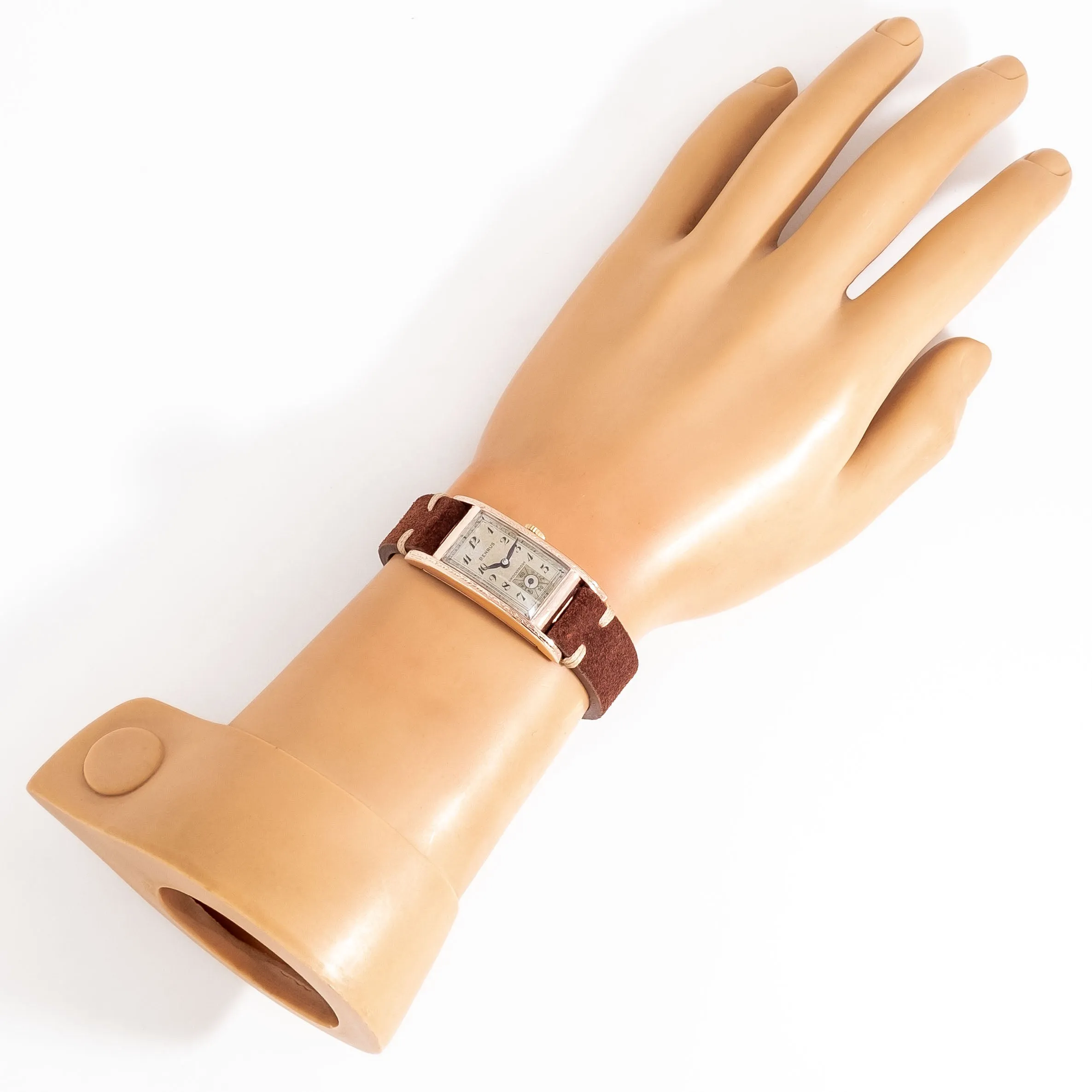 1940's Vintage Benrus "Curvex" Style 14k Rose Gold Plated Watch (# 15210)