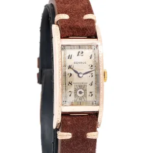 1940's Vintage Benrus "Curvex" Style 14k Rose Gold Plated Watch (# 15210)