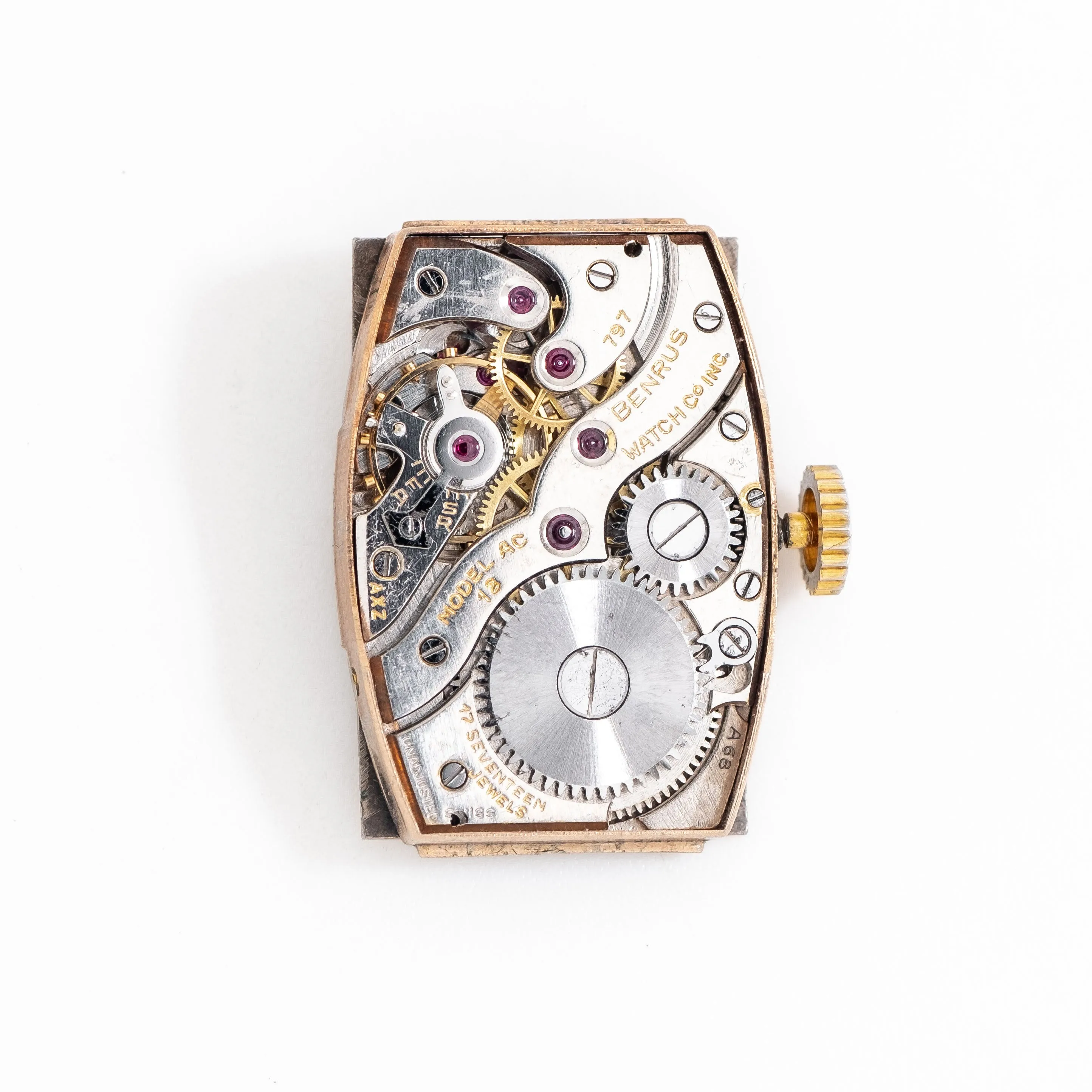 1940's Vintage Benrus "Curvex" Style 14k Rose Gold Plated Watch (# 15210)