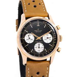1966 Vintage Breitling Top Time Chronograph Ref. 810 14k Rose Gold Plated Stainless Steel Watch (# 15290)