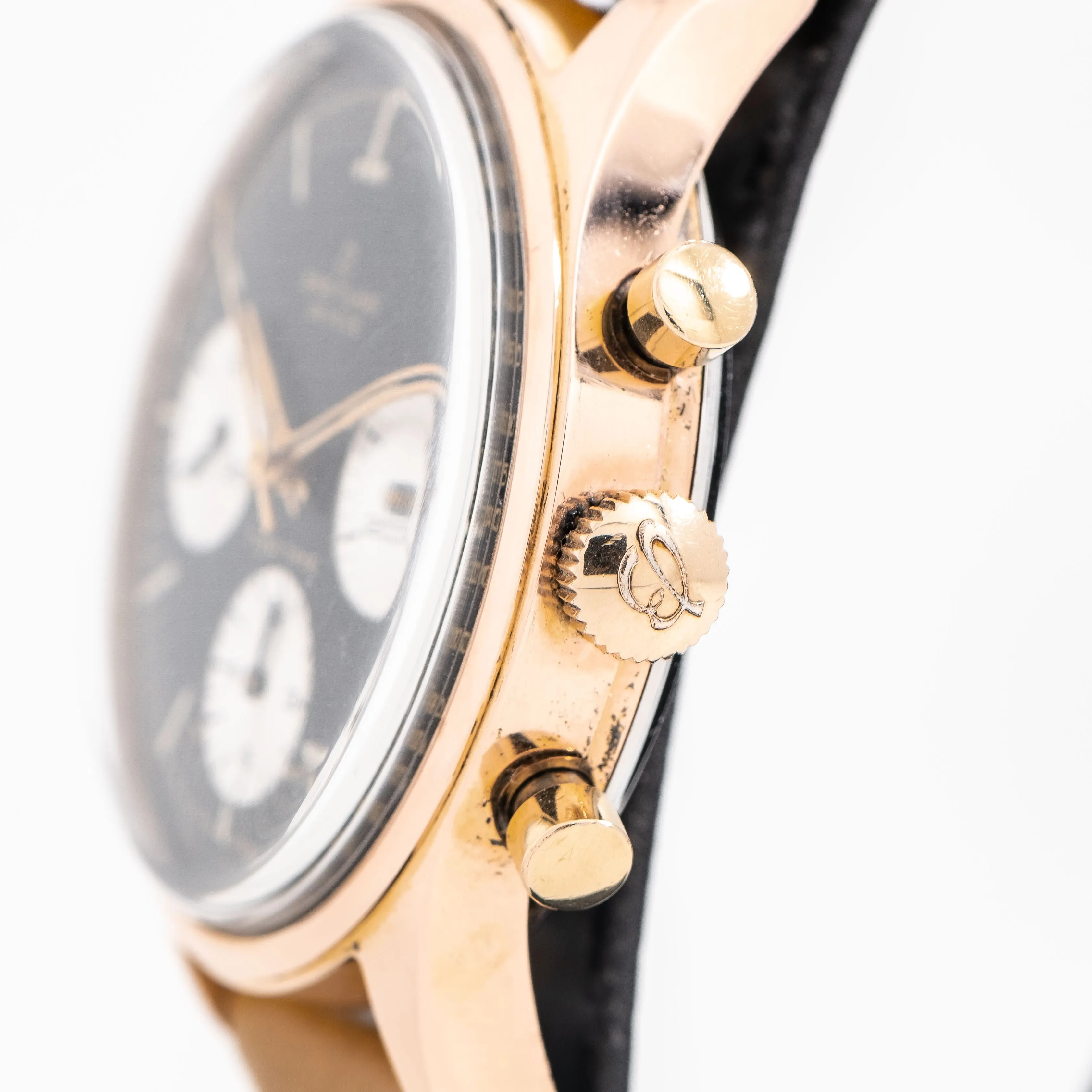 1966 Vintage Breitling Top Time Chronograph Ref. 810 14k Rose Gold Plated Stainless Steel Watch (# 15290)
