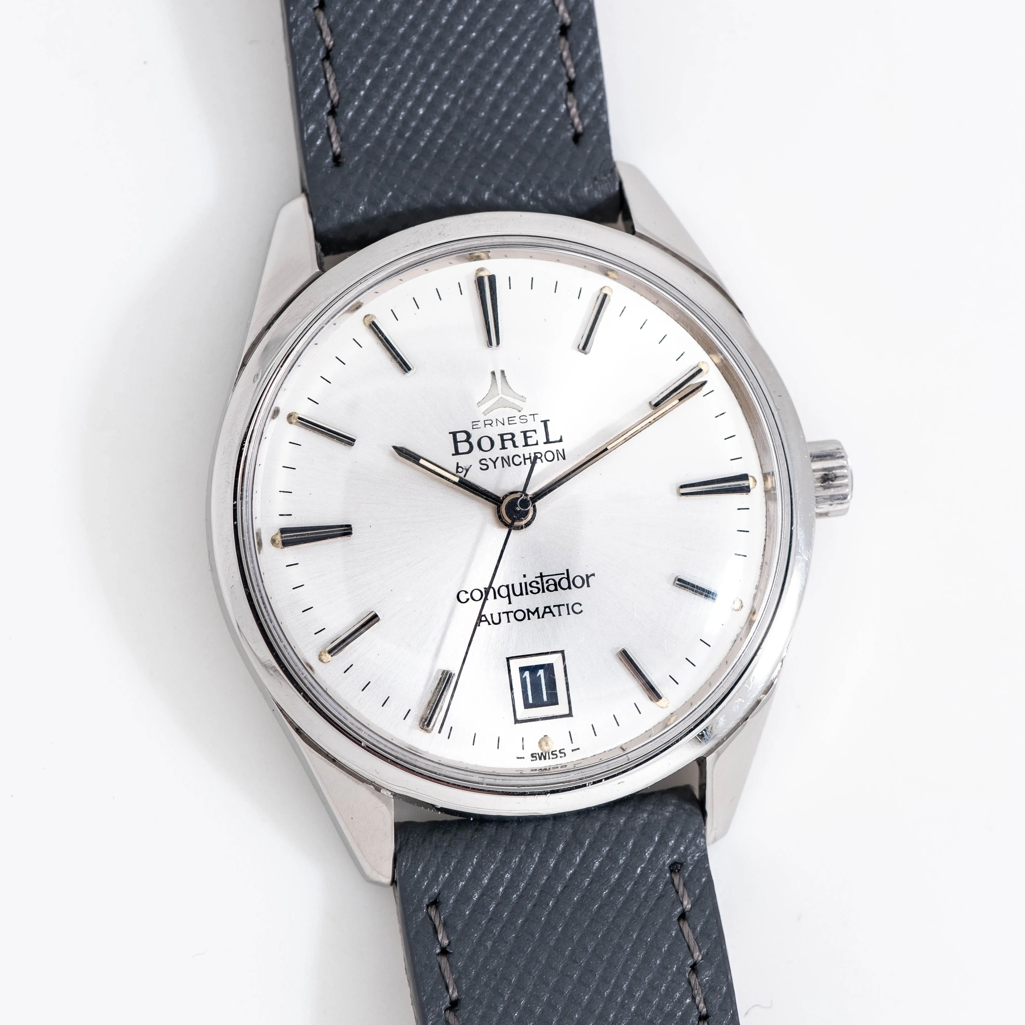 1970's Ernest Borel by Synchron Conquistador Automatic Ref. 58 004 56 Stainless Steel Watch (# 14912)