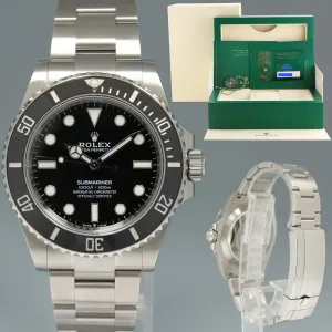 2021 NEW PAPERS Rolex Submariner 41mm Black Ceramic 124060LN No Date Watch Box