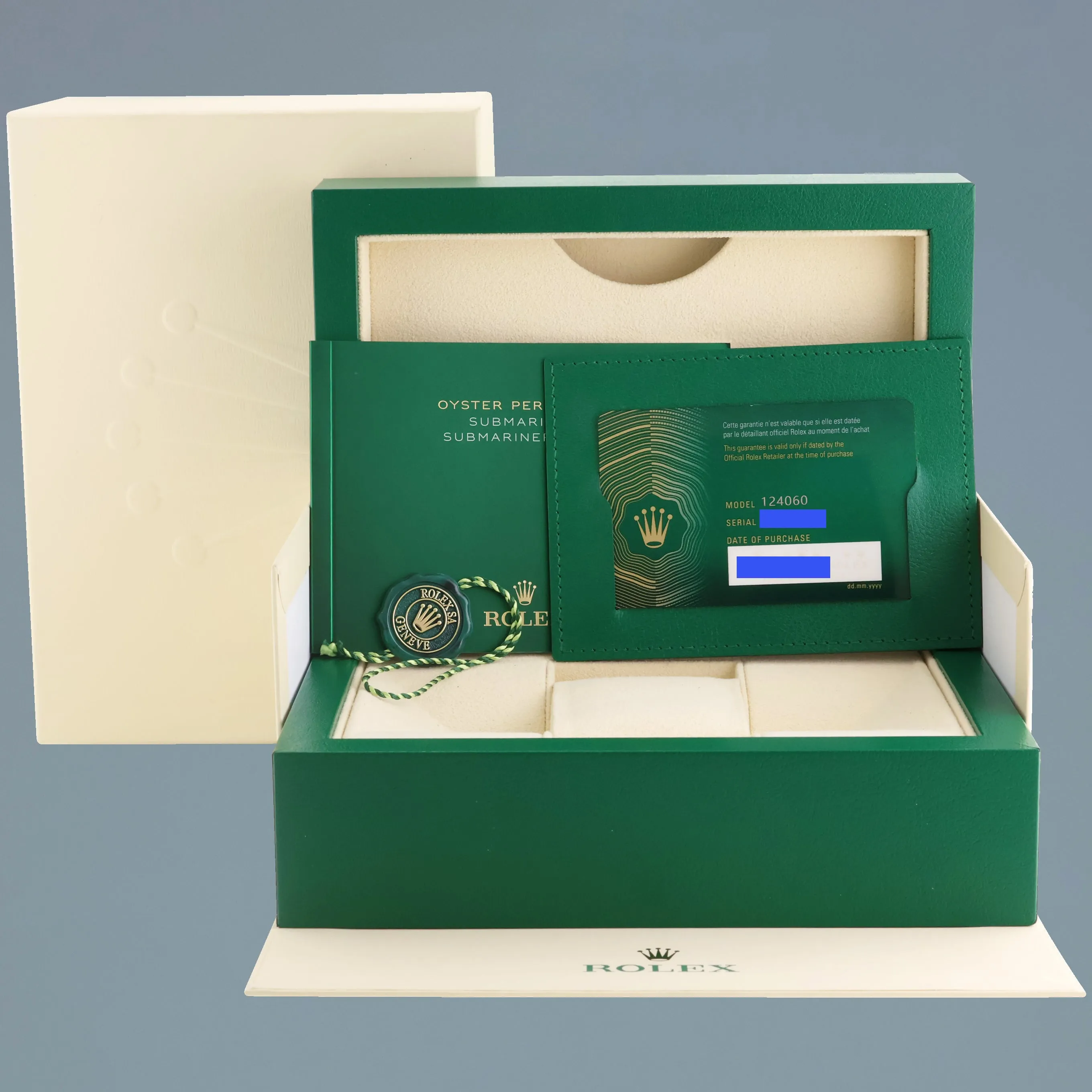 2021 NEW PAPERS Rolex Submariner 41mm Black Ceramic 124060LN No Date Watch Box