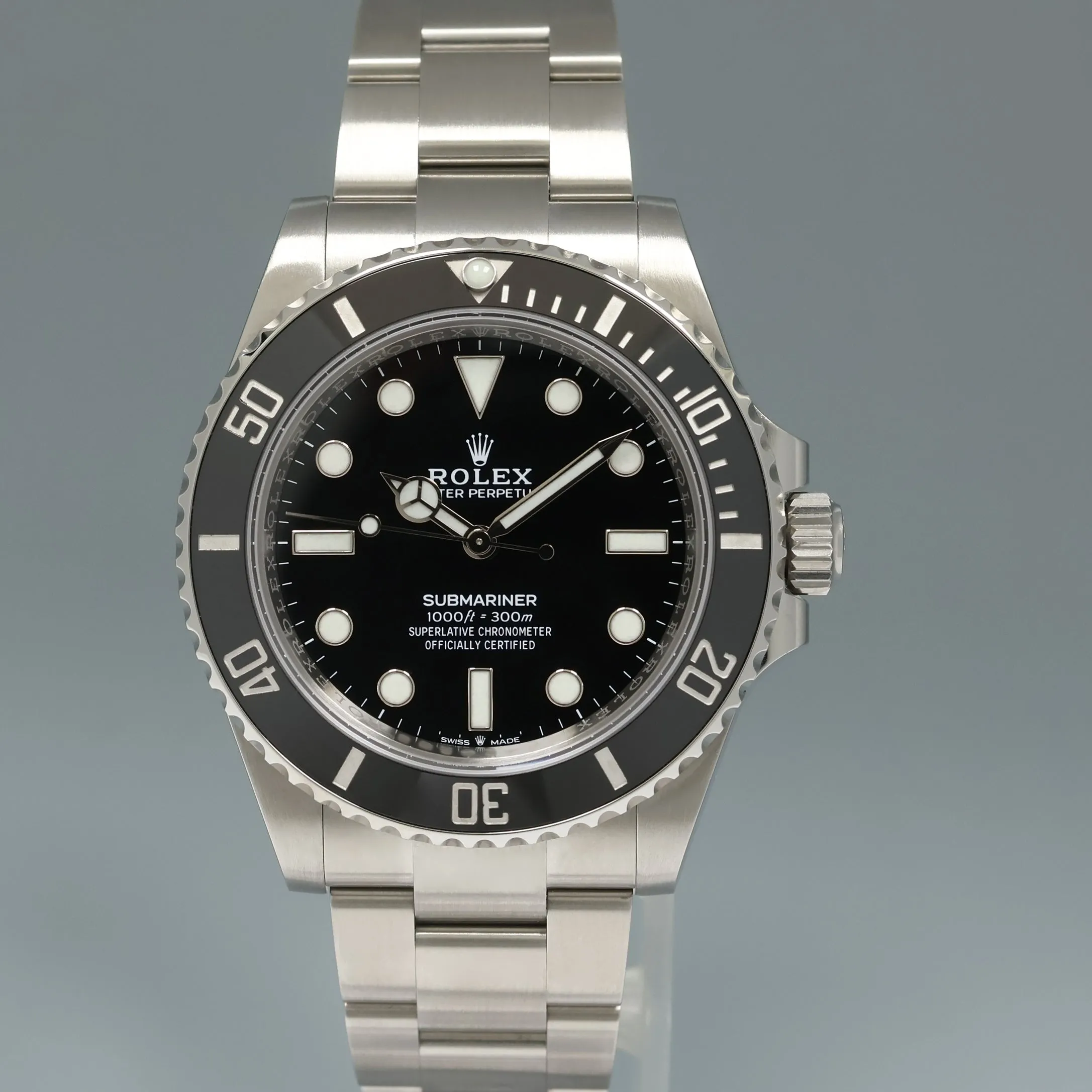 2021 NEW PAPERS Rolex Submariner 41mm Black Ceramic 124060LN No Date Watch Box