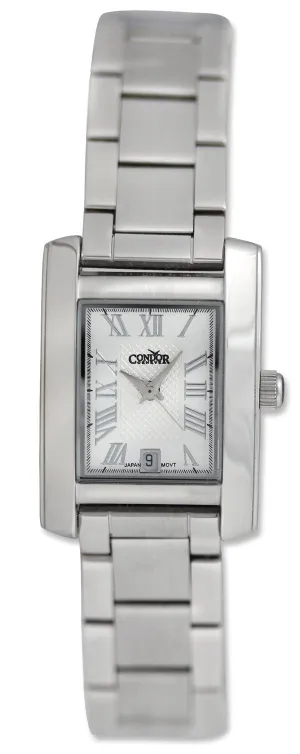 Condor Classic Stainless Steel Womens Watch Date Silver Dial CWS110