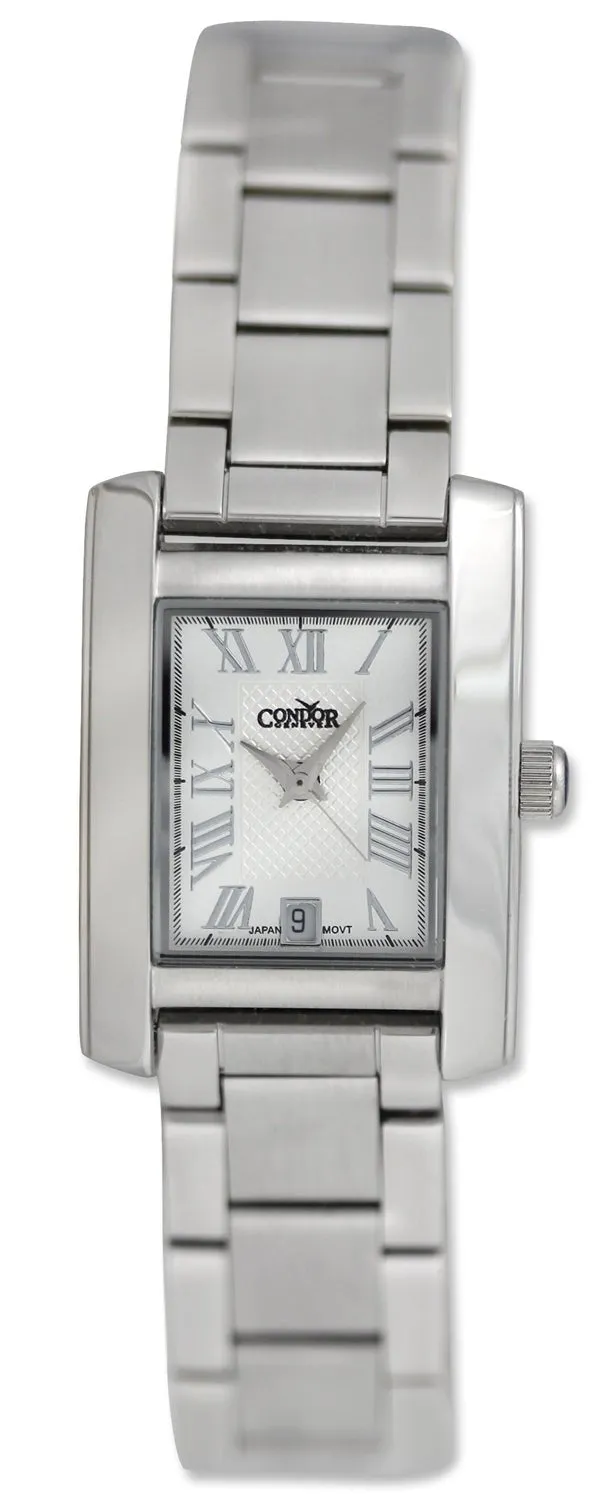 Condor Classic Stainless Steel Womens Watch Date Silver Dial CWS110