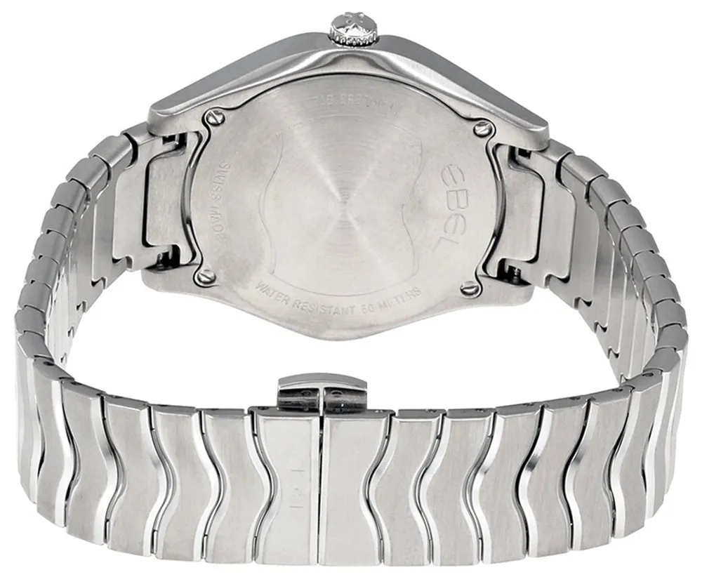 Ebel Wave Stainless Steel Silver Dial Diamonds Quartz Womens Watch 1216308
