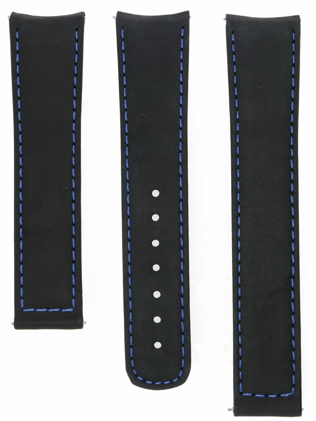 Formex Essence Deployant Black/Blue Leather Strap 22mm
