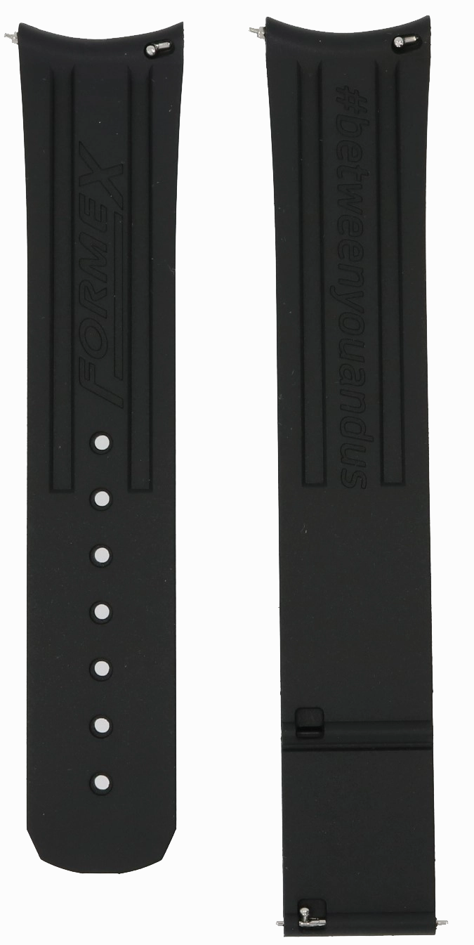 Formex Essence Deployant Black Rubber Strap 22mm