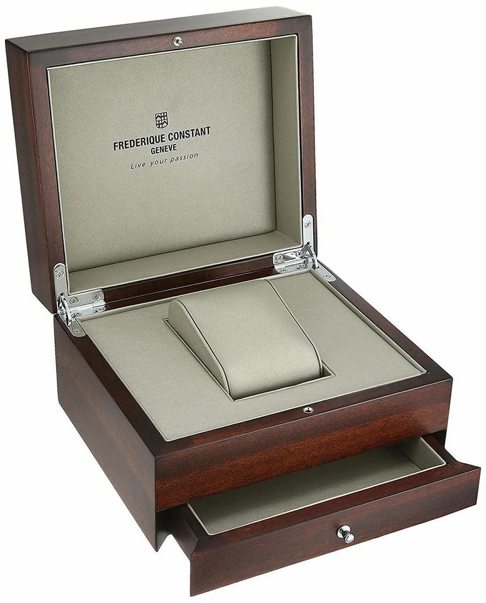 Frederique Constant Classic Moonphase Manufacture Automatic Silver Dial Black Leather Strap Mens Watch FC-712MS4H6