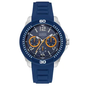 Guess Trade Blue Silicone Strap Men's Watch W0967G2