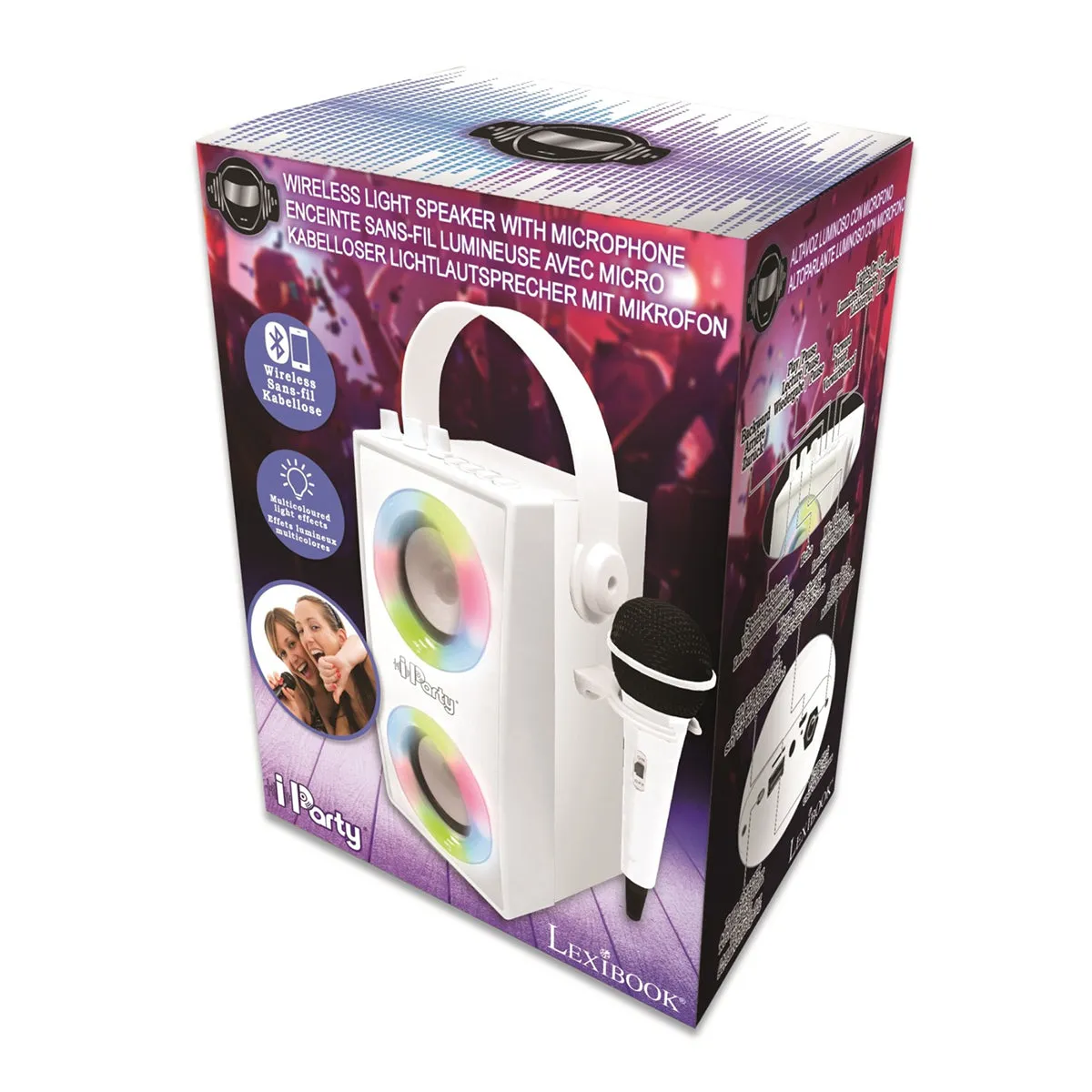 LEXIBOOK iParty® Trendy Portable Bluetooth® Speaker with mic and amazing lights effects