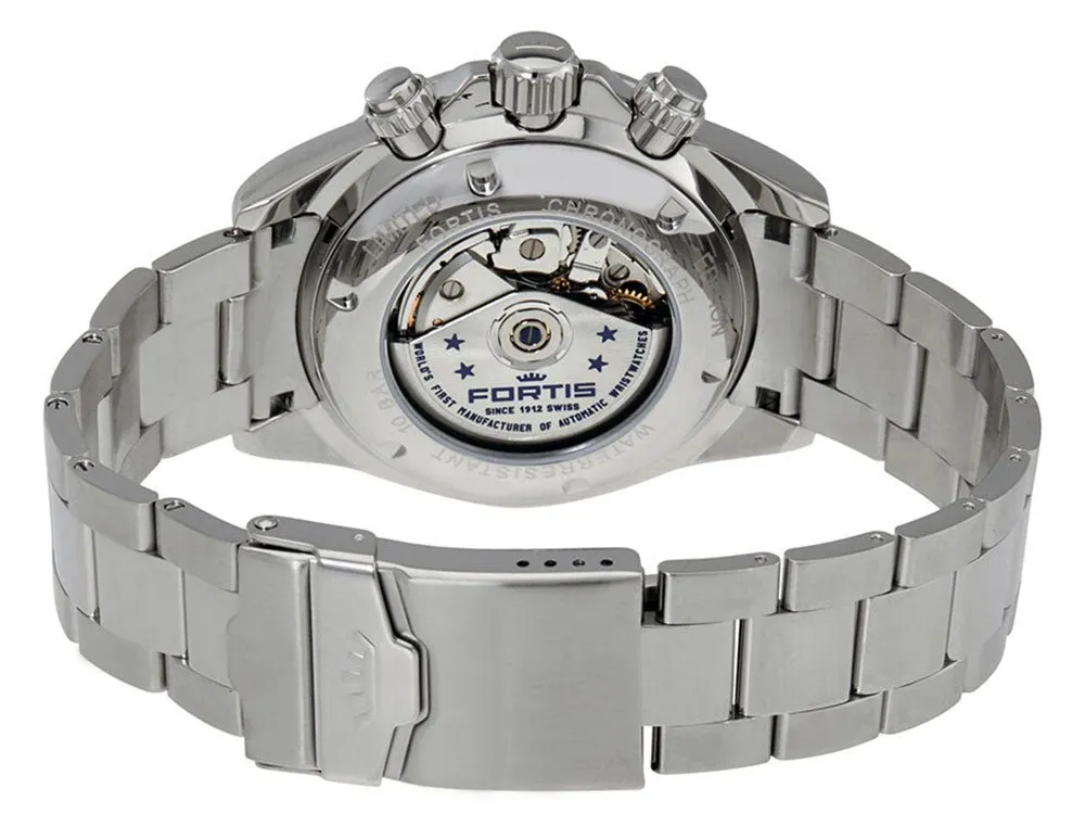 Limited Edition Fortis Stratoliner Parabola Automatic Chronograph Stainless Steel White Dial Day/Date Mens Watch F2340005