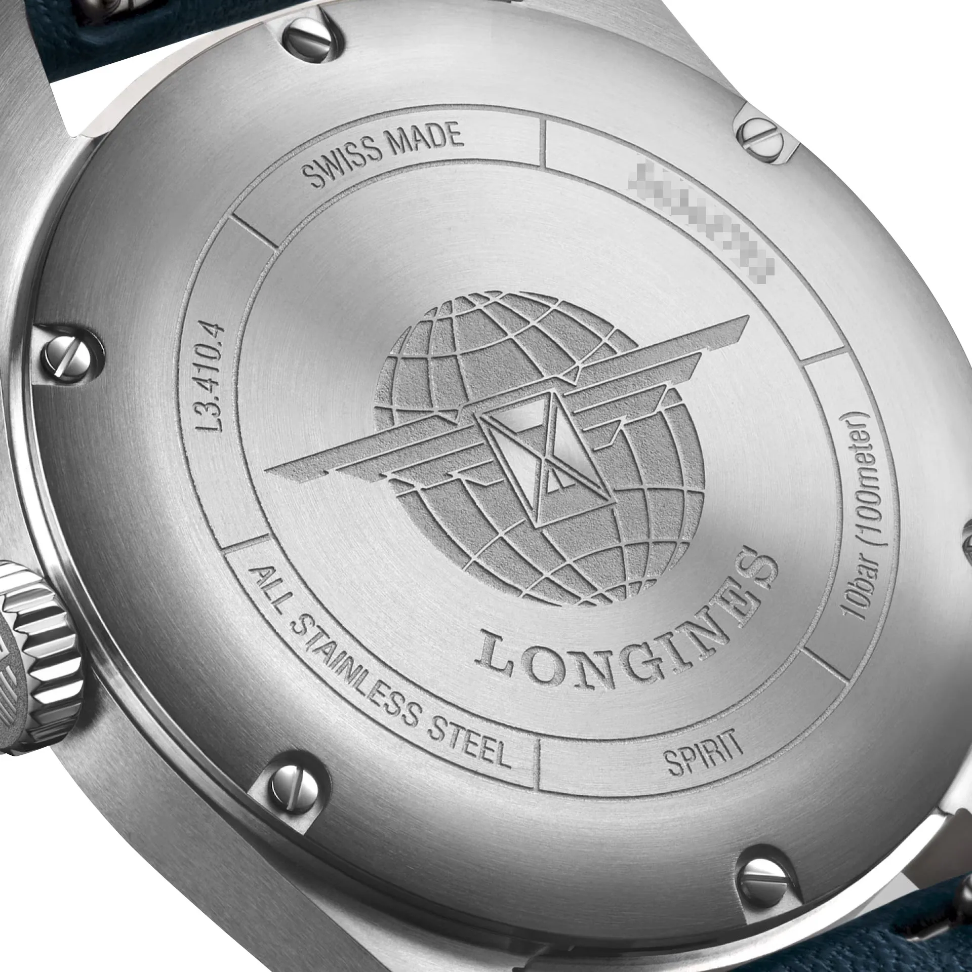 Longines Spirit Automatic COSC Stainless Steel Blue Dial Blue Leather Strap Date Unisex Watch L3.410.4.93.0