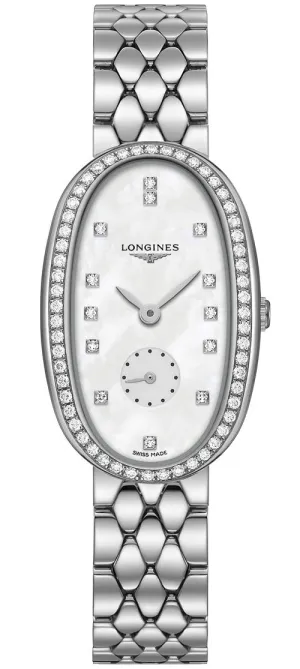 Longines Symphonette Stainless Steel Mother-of-Pearl Dial Diamonds Quartz Womens Watch L2.307.0.87.6