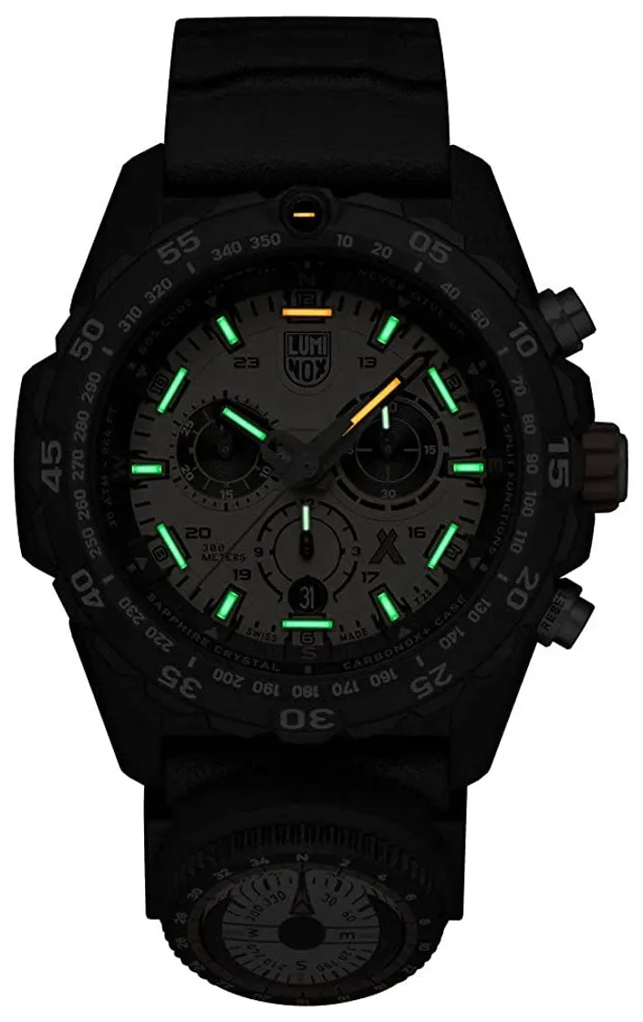 Luminox Bear Grylls Survival Chronograph CARBONOX Yellow Dial Black Rubber Strap Compass Date Divers Quartz Mens Watch XB.3745