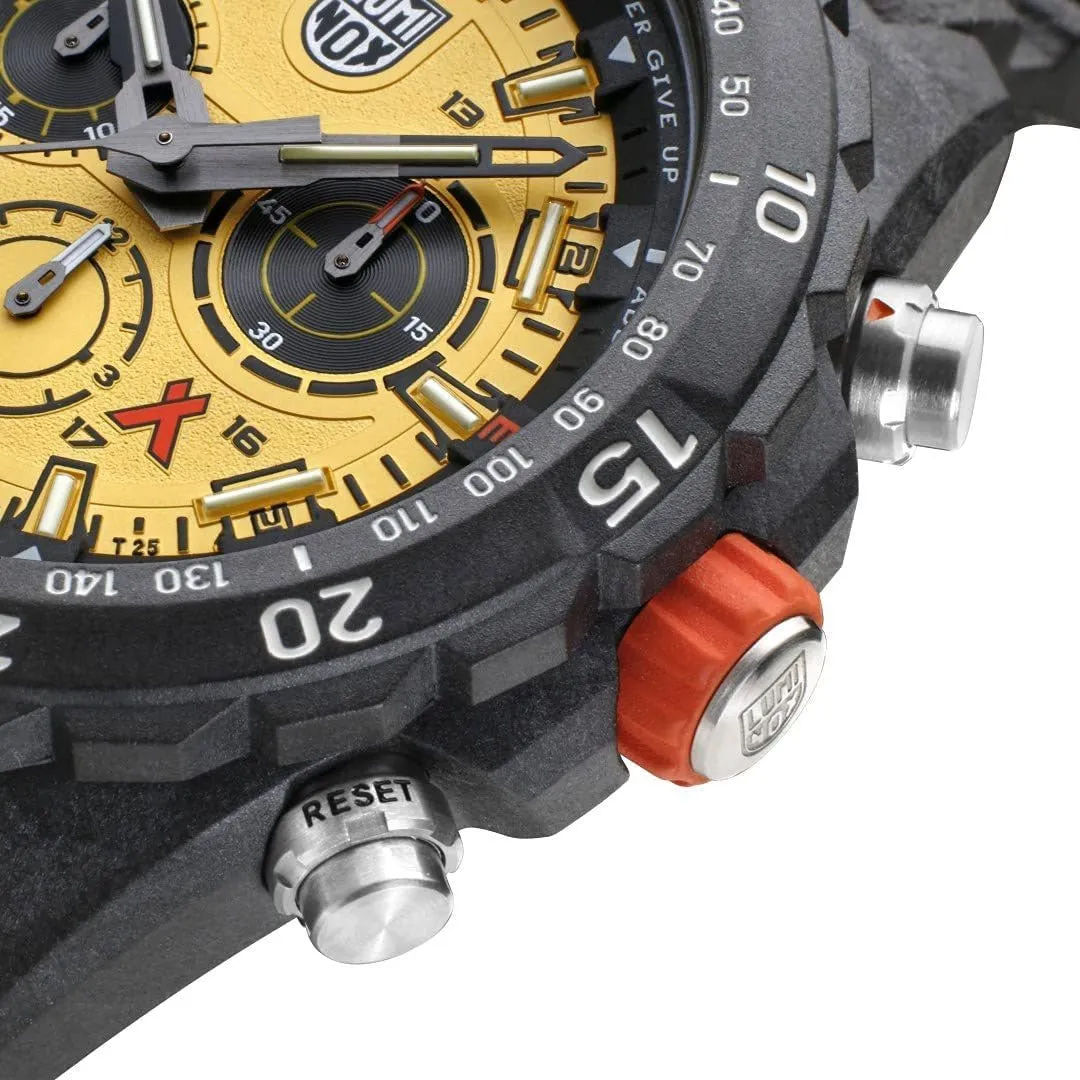 Luminox Bear Grylls Survival Chronograph CARBONOX Yellow Dial Black Rubber Strap Compass Date Divers Quartz Mens Watch XB.3745