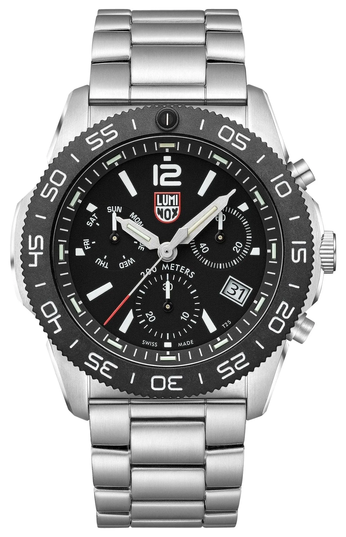 Luminox Pacific Diver Chronograph Stainless Steel Black Dial Day/Date Divers Quartz Mens Watch XS.3142