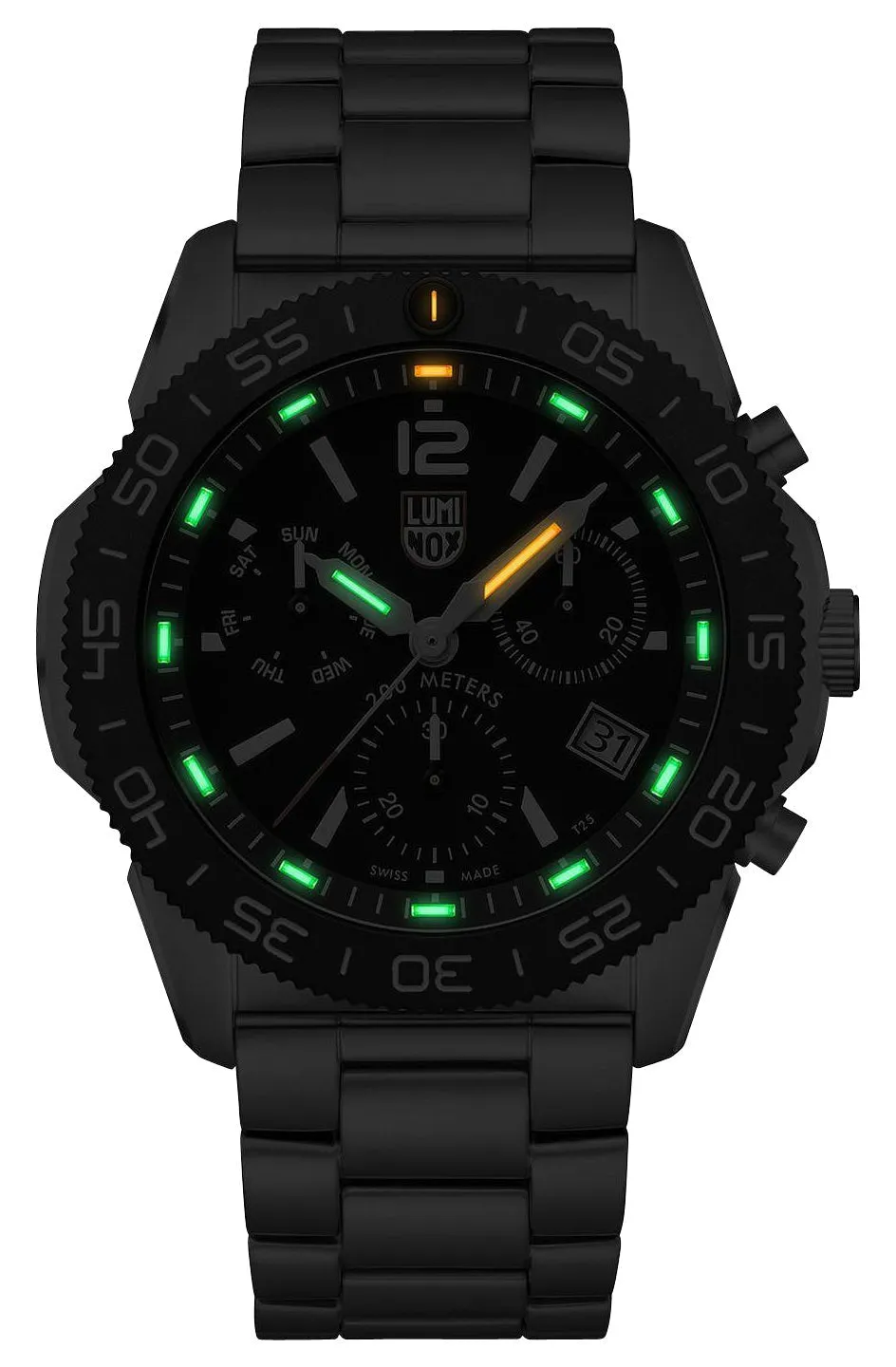 Luminox Pacific Diver Chronograph Stainless Steel Black Dial Day/Date Divers Quartz Mens Watch XS.3142