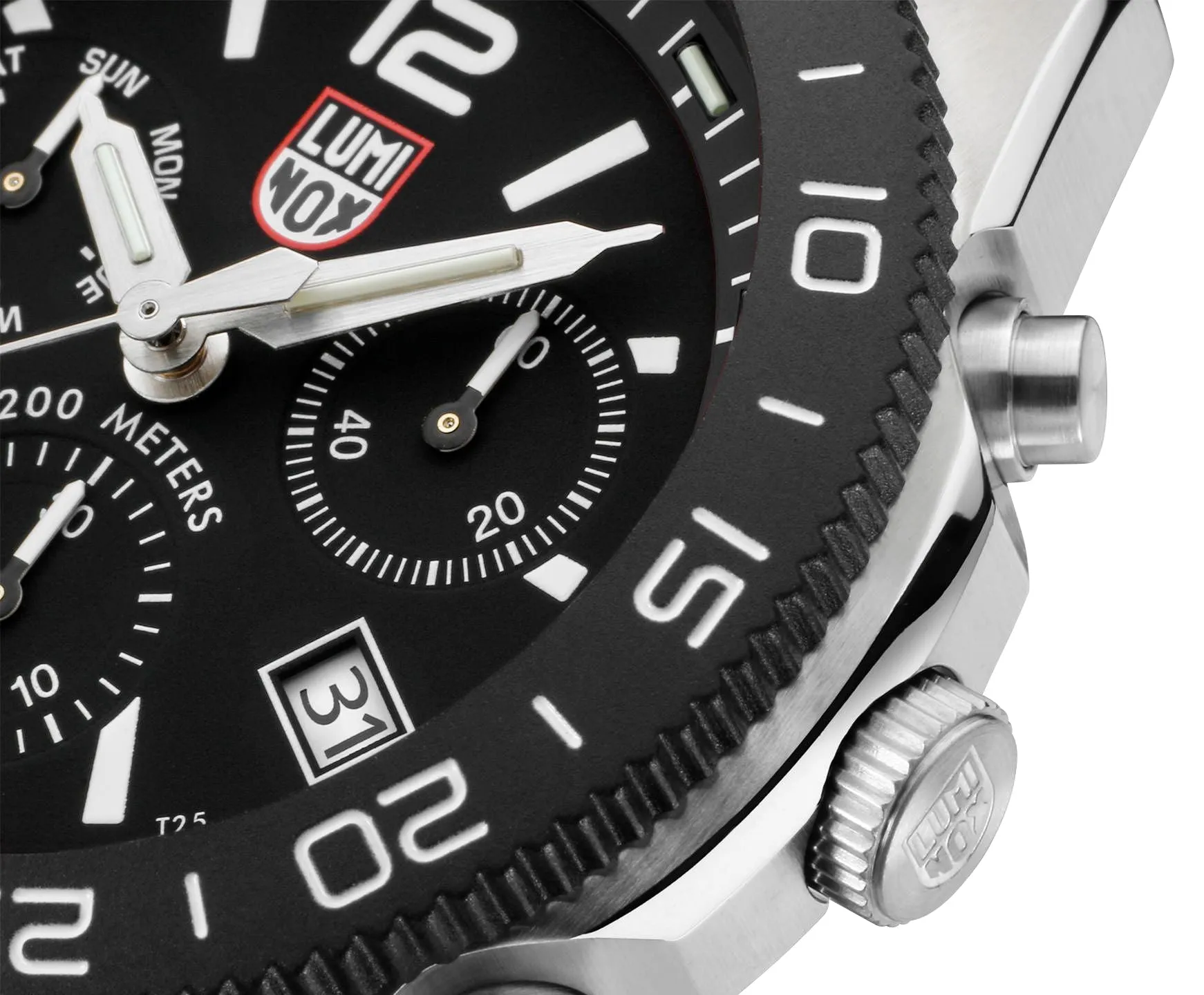 Luminox Pacific Diver Chronograph Stainless Steel Black Dial Day/Date Divers Quartz Mens Watch XS.3142
