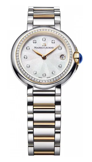 Maurice Lacroix Fiaba Two Tone Steel Diamonds Mother-of-Pearl Dial Date Quartz Womens Watch FA1003-PVP23-170-1