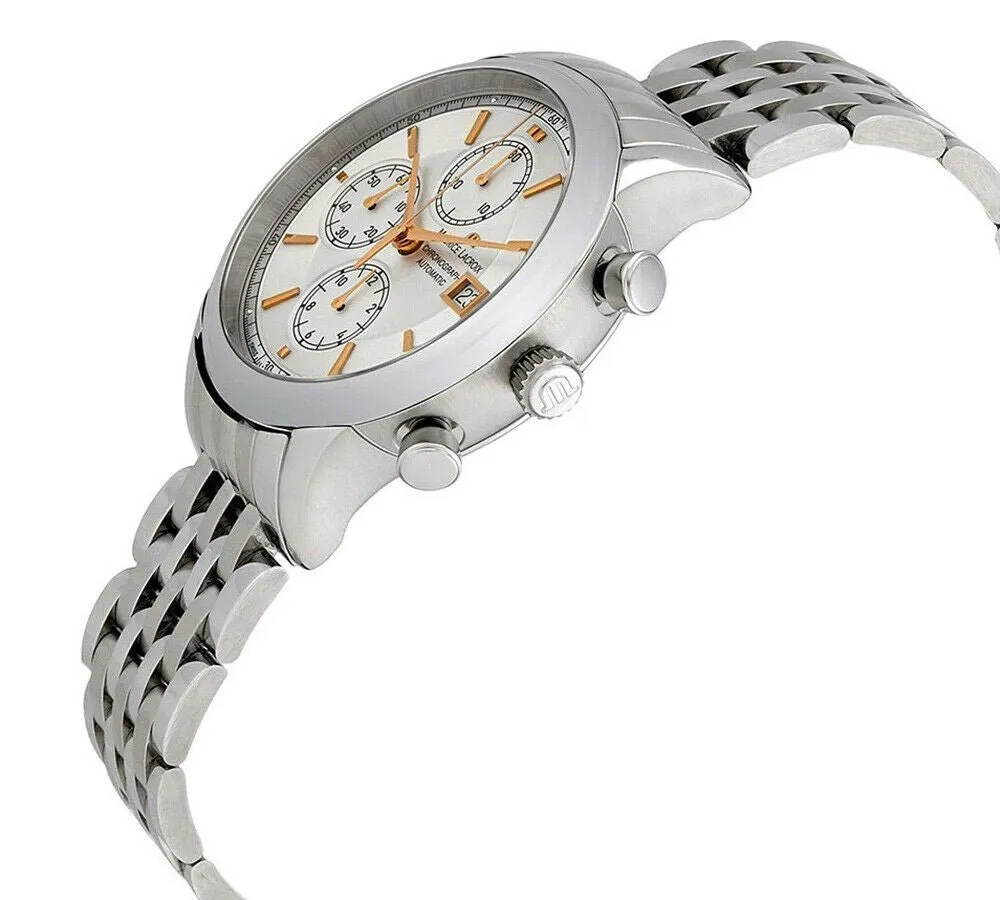Maurice Lacroix Les Classiques Automatic Chronograph Mens Watch Silver Dial Date LC6158-SS002-130-1