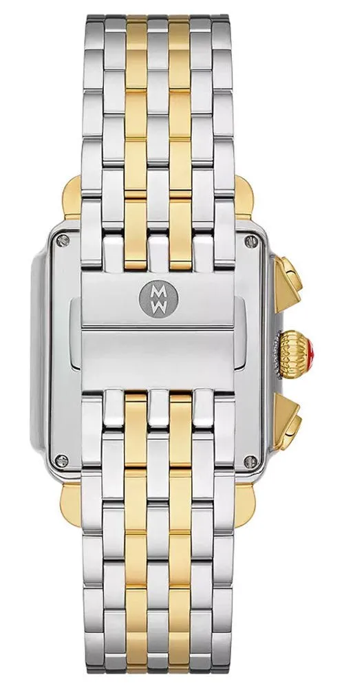Michele Deco Chronograph Blue Mother-of-Pearl Dial Date Two-Tone Stainless Steel & Diamonds Womens Watch MWW06A000809