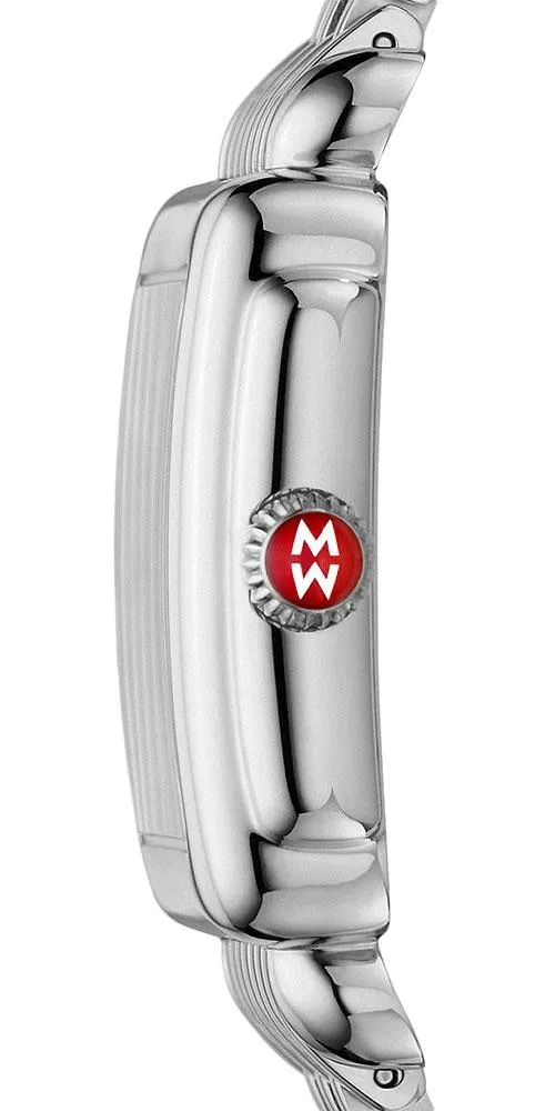 Michele Deco Mid Stainless Steel Mother-of-Pearl Dial Diamond Rectangle Womens Watch MWW06V000002