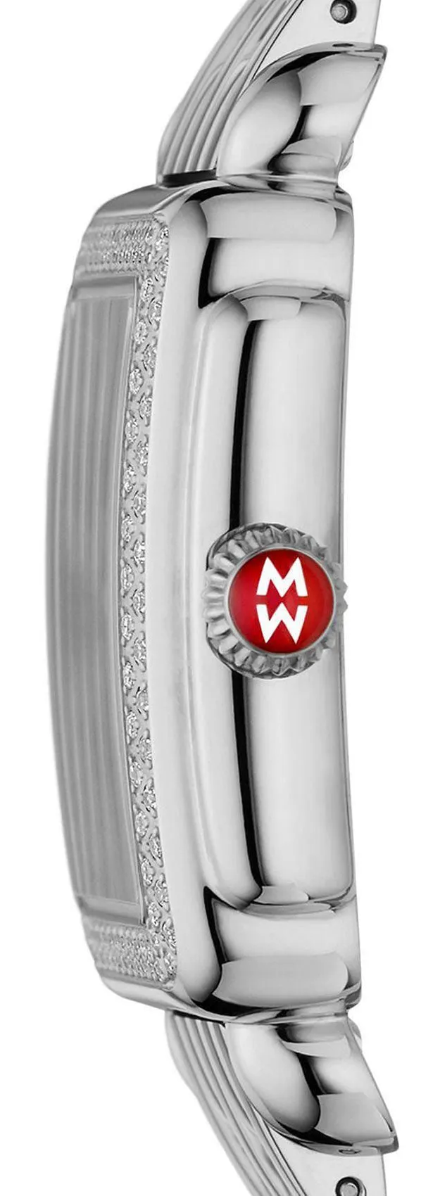 Michele Deco Mid Stainless Steel Mother-of-Pearl Dial Diamonds Rectangle Womens Watch MWW06V000001
