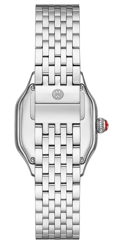 Michele Meggie Stainless Steel Square Silver Mirror Dial Diamonds Womens Watch MWW33B000012