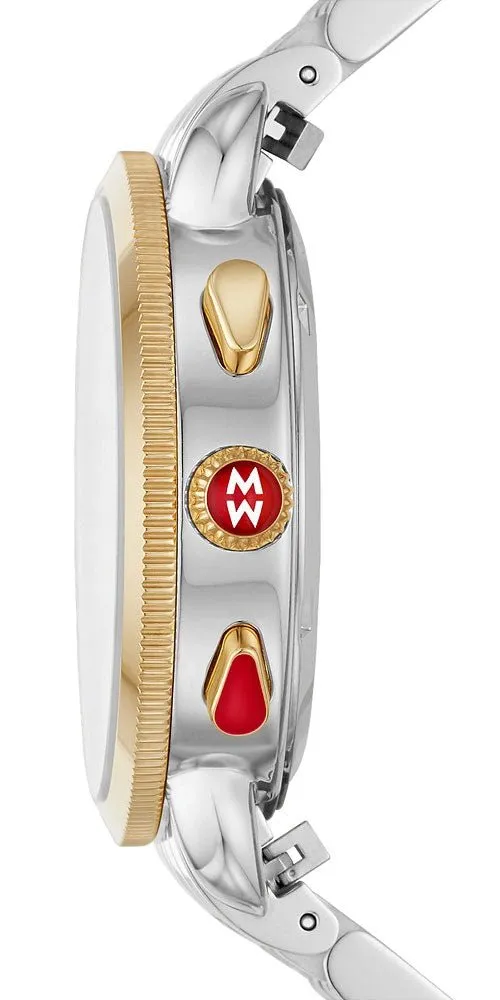Michele Sport Sail Chronograph Diamonds Mother of Pearl Dial Date Two-Tone Stainless Steel Womens Watch MWW01C000142