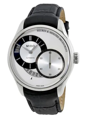 Mido Belluna II Heures & Minutes Decentrees Automatic Black Leather Strap Men's Watch M024.444.16.031.00