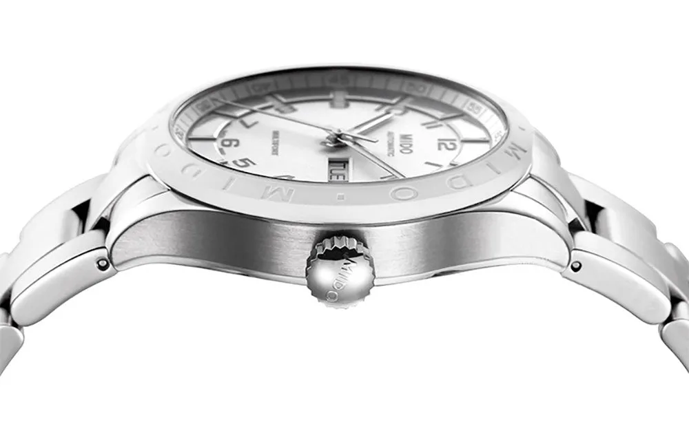 Mido Multifort Stainless Steel White Dial Day-Date Automatic Unisex Watch M018.830.11.012.00