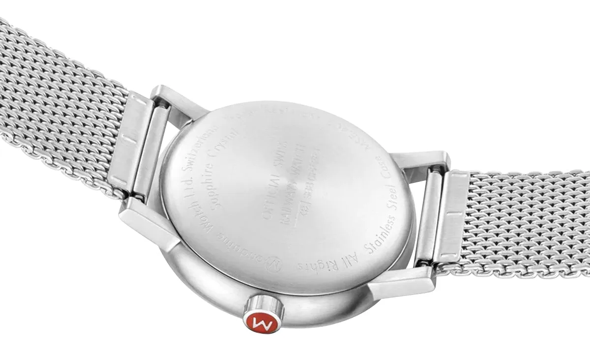 Mondaine EVO2 Stainless Steel Mesh White Dial Date Quartz Mens Watch MSE.40210.SM