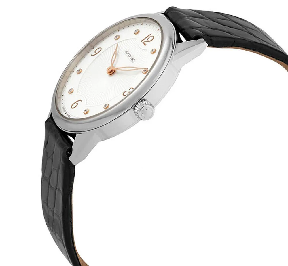 Montblanc Boheme Sterling Silver Quartz White/Silver Dial Womens Strap Watch 123868