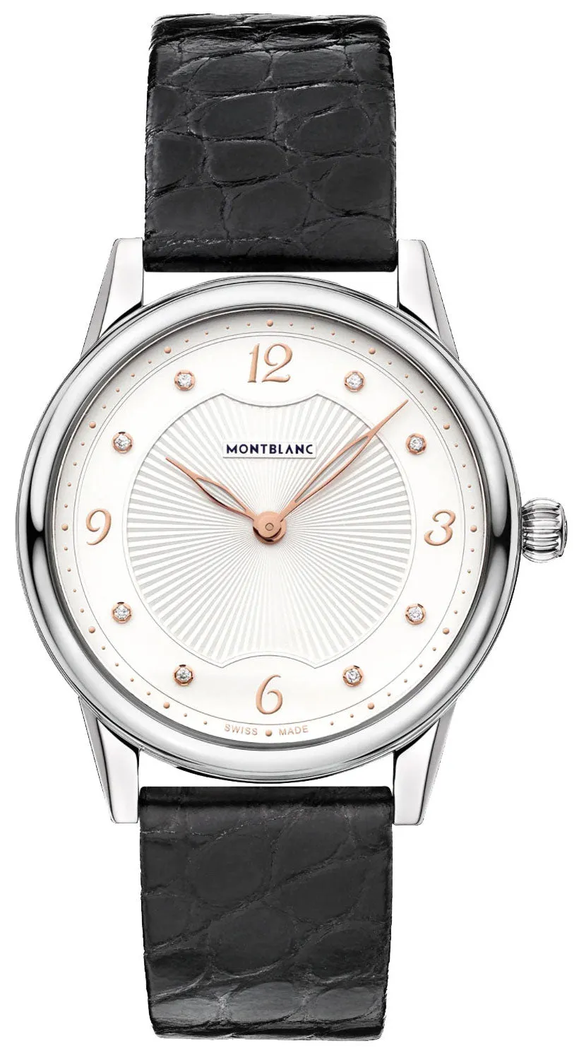 Montblanc Boheme Sterling Silver Quartz White/Silver Dial Womens Strap Watch 123868