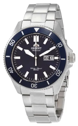 Orient Kanno Automatic Stainless Steel Blue Dial Day-Date Divers Mens Watch RA-AA0009L19A