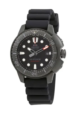 Orient M-Force Automatic Black Steel Rubber Strap Date Divers Mens Watch RA-AC0L03B00B