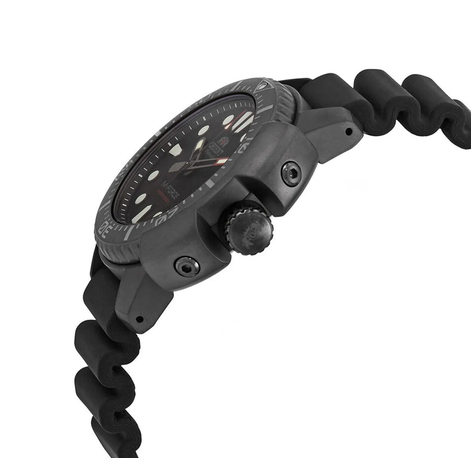 Orient M-Force Automatic Black Steel Rubber Strap Date Divers Mens Watch RA-AC0L03B00B