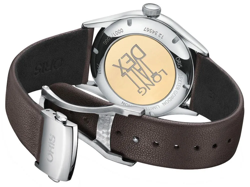 Oris Artelier Limited Edition Dexter Gordon Automatic Stainless Steel Brown Leather Strap Brown Dial Date Mens Watch 733 7721 4083-Set LS
