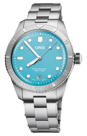 Oris Divers Sixty-Five Cotton Candy Automatic Stainless Steel Blue Dial Date Unisex Watch 733 7771 4055-07 8 19 18