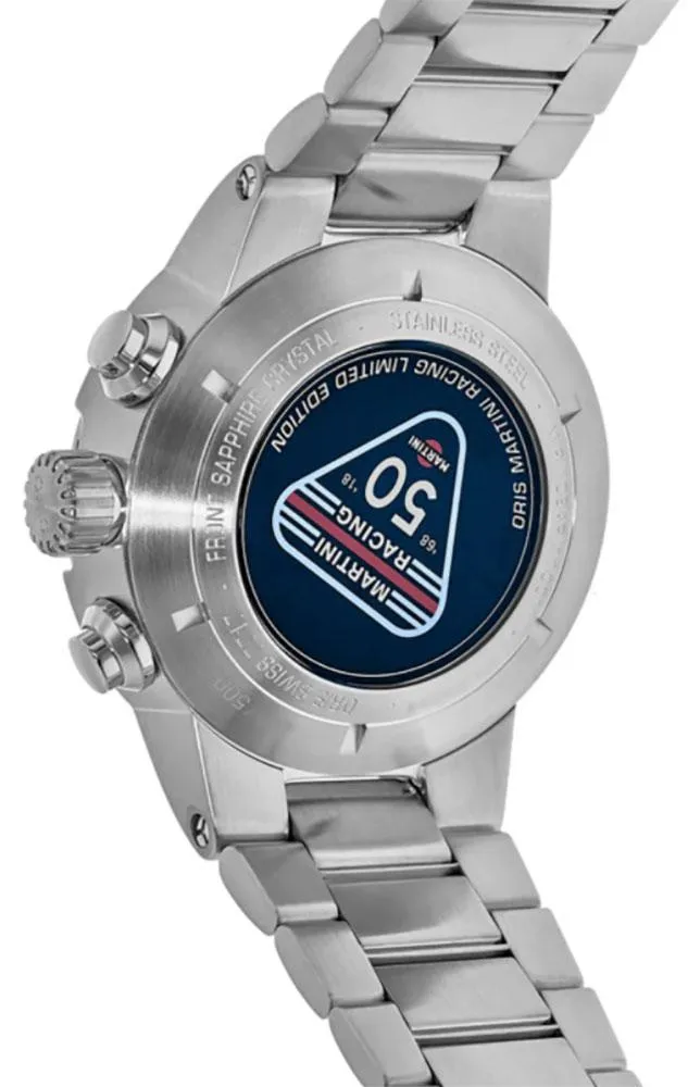 Oris Williams Martini Racing Limited Edition Chronograph Automatic Stainless Steel Black Dial Date Mens Watch 774 7717 4184-Set MB