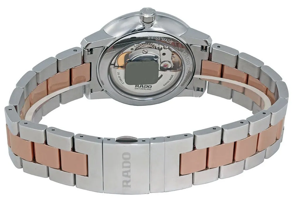 Rado Coupole Two Tone Stainless Steel Ceramos Silver Dial Date Automatic Mens Watch R22860022