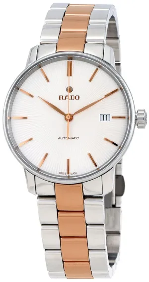 Rado Coupole Two Tone Stainless Steel Ceramos Silver Dial Date Automatic Mens Watch R22860022