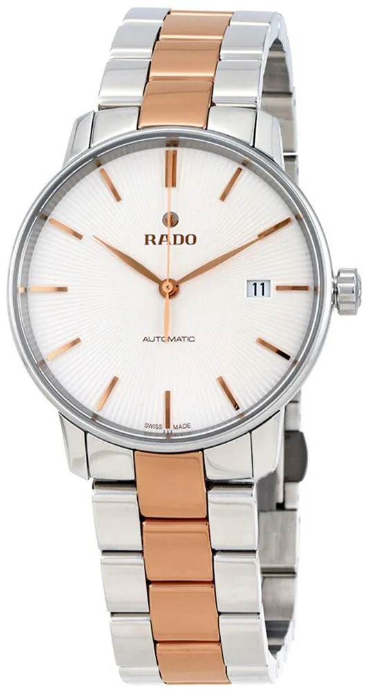 Rado Coupole Two Tone Stainless Steel Ceramos Silver Dial Date Automatic Mens Watch R22860022