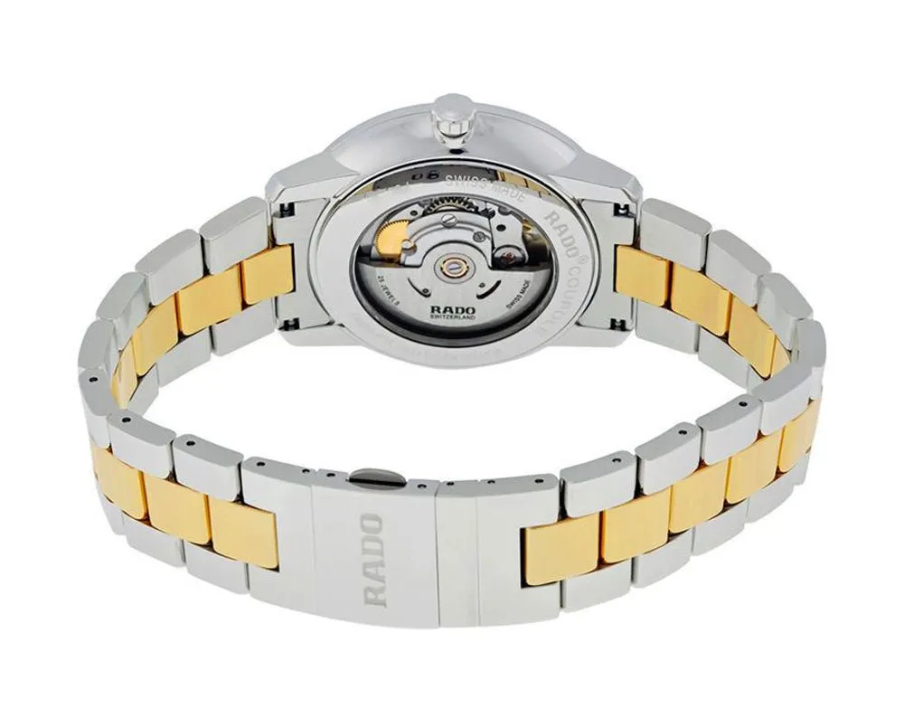 Rado Coupole White Dial Date Two Tone Stainless Steel Ceramos Automatic Mens Watch R22876032