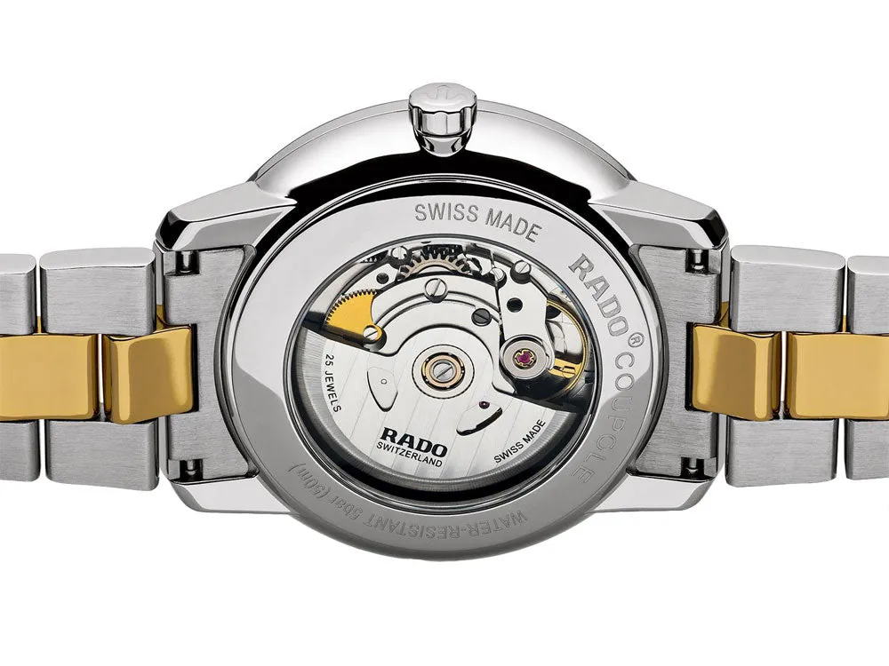 Rado Coupole White Dial Date Two Tone Stainless Steel Ceramos Automatic Mens Watch R22876032