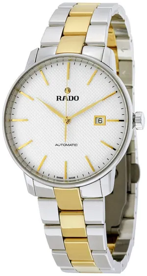 Rado Coupole White Dial Date Two Tone Stainless Steel Ceramos Automatic Mens Watch R22876032